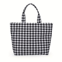 Houndstooth Pattern Shoulder Bag Stylish Tote Bag