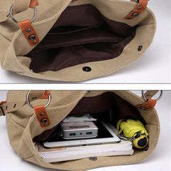 Vintage Patchwork Canvas Hobo Bag Large Tote Women's Shoulder Handbag