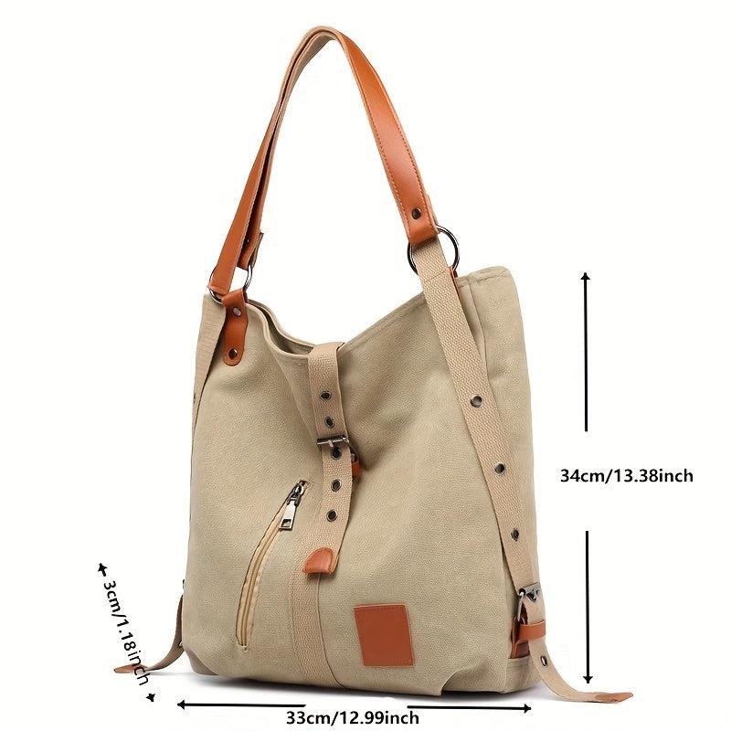 Vintage Patchwork Canvas Hobo Bag Large Tote Women's Shoulder Handbag