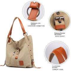 Vintage Patchwork Canvas Hobo Bag Large Tote Women's Shoulder Handbag