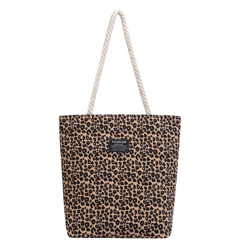 Fashion Shoulder Bag Leopard Print Zipper Handbag Casual