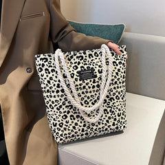 Fashion Shoulder Bag Leopard Print Zipper Handbag Casual