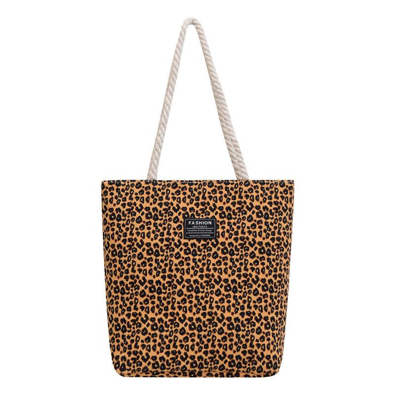 Fashion Shoulder Bag Leopard Print Zipper Handbag Casual