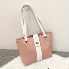 Crocodile Pattern Tote Bag Large Capacity Casual PU Leather Shoulder Bag