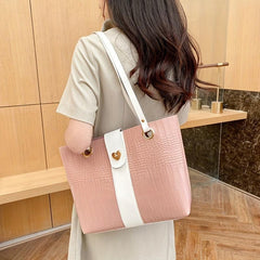 Crocodile Pattern Tote Bag Large Capacity Casual PU Leather Shoulder Bag