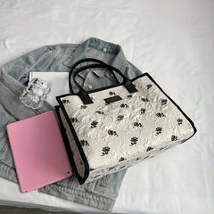 Large Capacity Plant Graphic Tote Bag with Top Handle