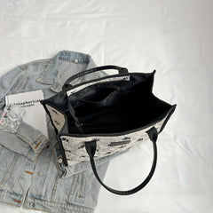 Large Capacity Plant Graphic Tote Bag with Top Handle