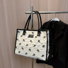 Large Capacity Plant Graphic Tote Bag with Top Handle
