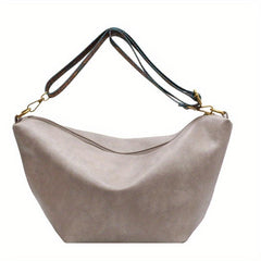 Women's Vintage Crescent Zipper Bag Lightweight Crossbody Bag