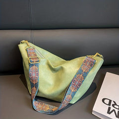 Women's Vintage Crescent Zipper Bag Lightweight Crossbody Bag