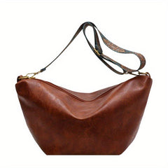 Women's Vintage Crescent Zipper Bag Lightweight Crossbody Bag