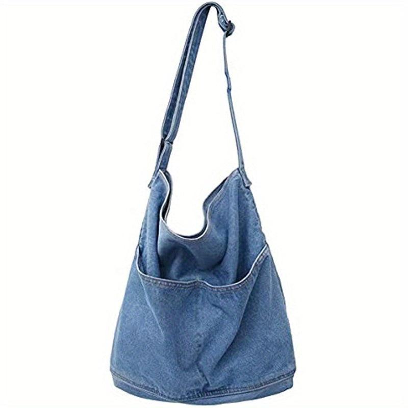 Minimalist Denim Shoulder Bag All Match Casual Hobo Crossbody Bag