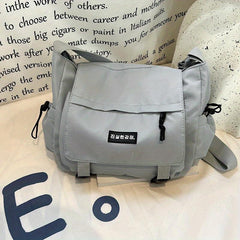 Canvas Shoulder Bag Large Capacity Crossbody Bag Zipper Adjustable Strap