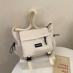 Canvas Shoulder Bag Large Capacity Crossbody Bag Zipper Adjustable Strap