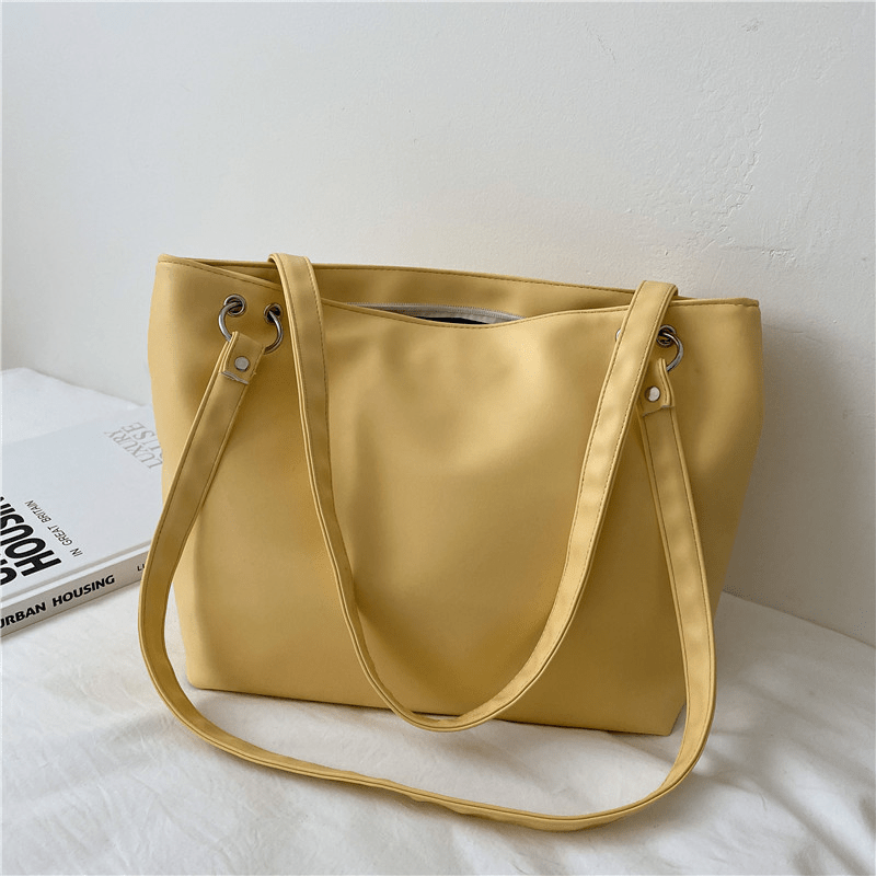 Large Faux Leather Tote Bag Women's Handbag For Work Shopping