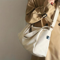Minimalist Square Crossbody Bag Large Faux Leather Shoulder Bag