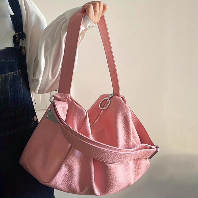 Minimalist Square Crossbody Bag Large Faux Leather Shoulder Bag