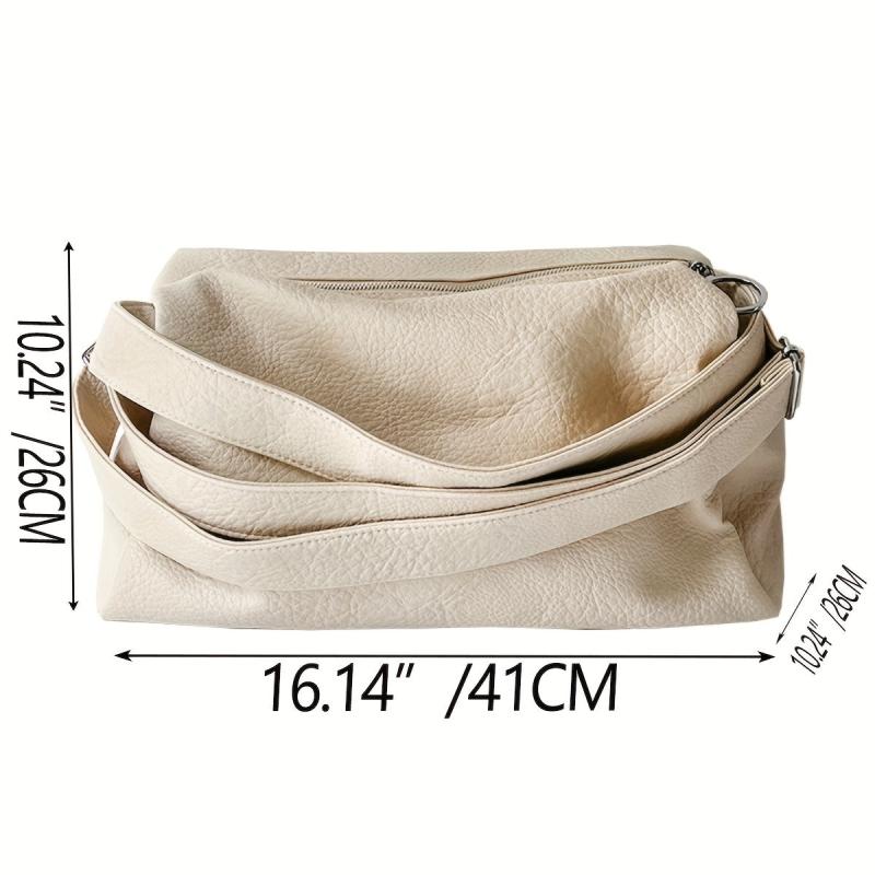 Minimalist Square Crossbody Bag Large Faux Leather Shoulder Bag