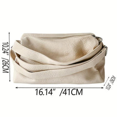 Minimalist Square Crossbody Bag Large Faux Leather Shoulder Bag