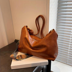 Retro Double Strap Boho Zipper Tote Bag