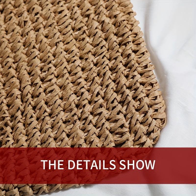 Minimalist Straw Tote Shoulder Bag All Match Travel Storage Bag