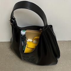 Embossed Hobo Shoulder Bag Tote Minimalist Storage Bag For Work