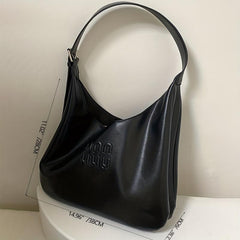 Embossed Hobo Shoulder Bag Tote Minimalist Storage Bag For Work