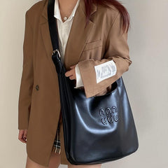 Embossed Hobo Shoulder Bag Tote Minimalist Storage Bag For Work
