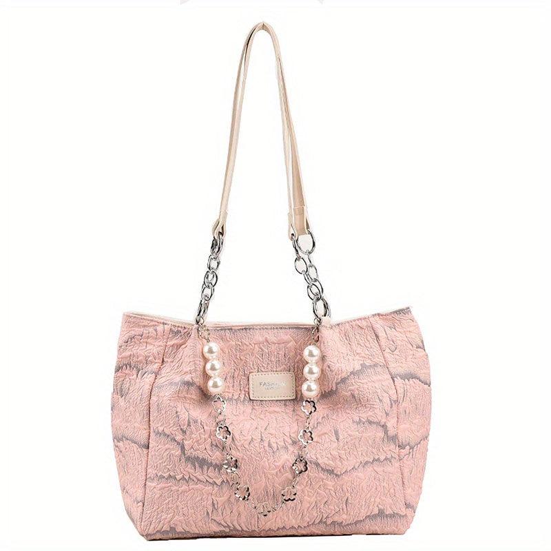 Women's Large Ruched Tote Bag Shoulder Bag