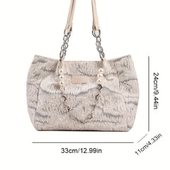 Women's Large Ruched Tote Bag Shoulder Bag