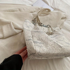 Women's Large Ruched Tote Bag Shoulder Bag