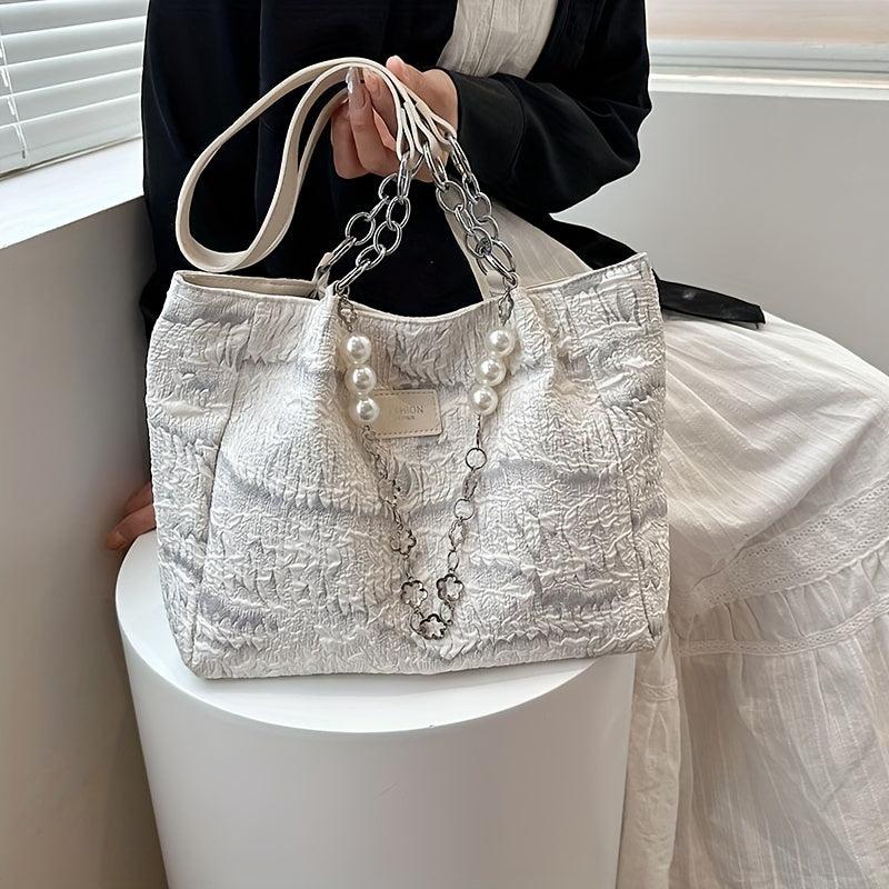 Women's Large Ruched Tote Bag Shoulder Bag