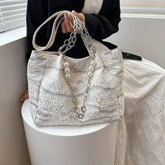 Women's Large Ruched Tote Bag Shoulder Bag