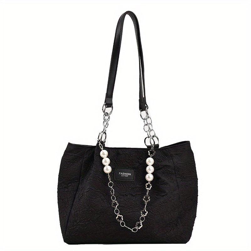 Women's Large Ruched Tote Bag Shoulder Bag
