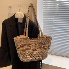 Boho Style Straw Tote Bag for Travel Vacation