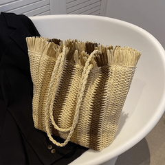 Striped Tote Bag Lightweight Shoulder Handbag