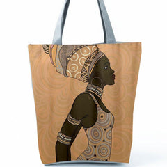 African Girl Printed Shoulder Bag Ladies Tote Bag Handbag