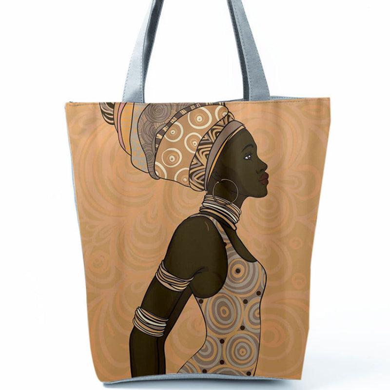 African Girl Printed Shoulder Bag Ladies Tote Bag Handbag