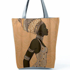 African Girl Printed Shoulder Bag Ladies Tote Bag Handbag