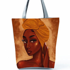 African Girl Printed Shoulder Bag Ladies Tote Bag Handbag