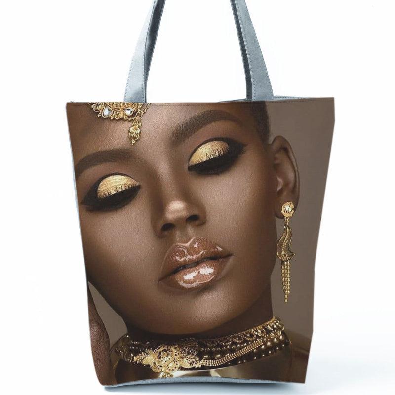 African Girl Printed Shoulder Bag Ladies Tote Bag Handbag