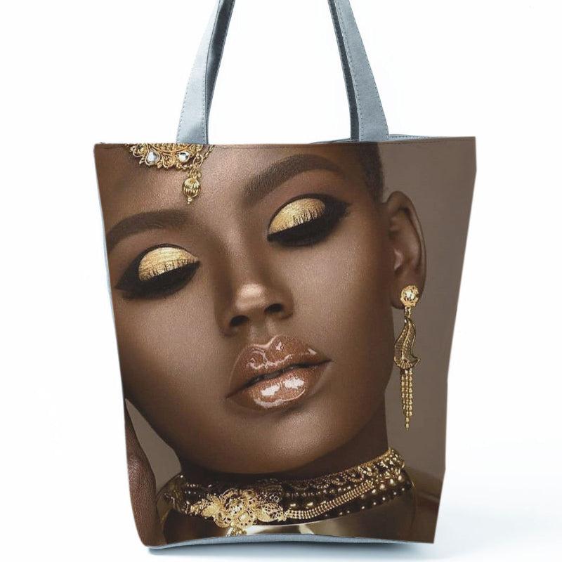 African Girl Printed Shoulder Bag Ladies Tote Bag Handbag