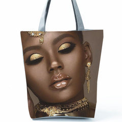 African Girl Printed Shoulder Bag Ladies Tote Bag Handbag