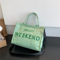 Letter Print Tote Bag All Match Shoulder Bag Large Handbag