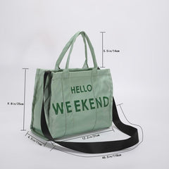 Letter Print Tote Bag All Match Shoulder Bag Large Handbag