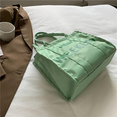 Letter Print Tote Bag All Match Shoulder Bag Large Handbag