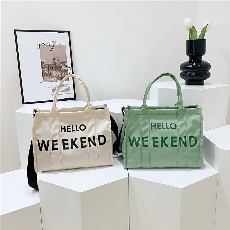Letter Print Tote Bag All Match Shoulder Bag Large Handbag