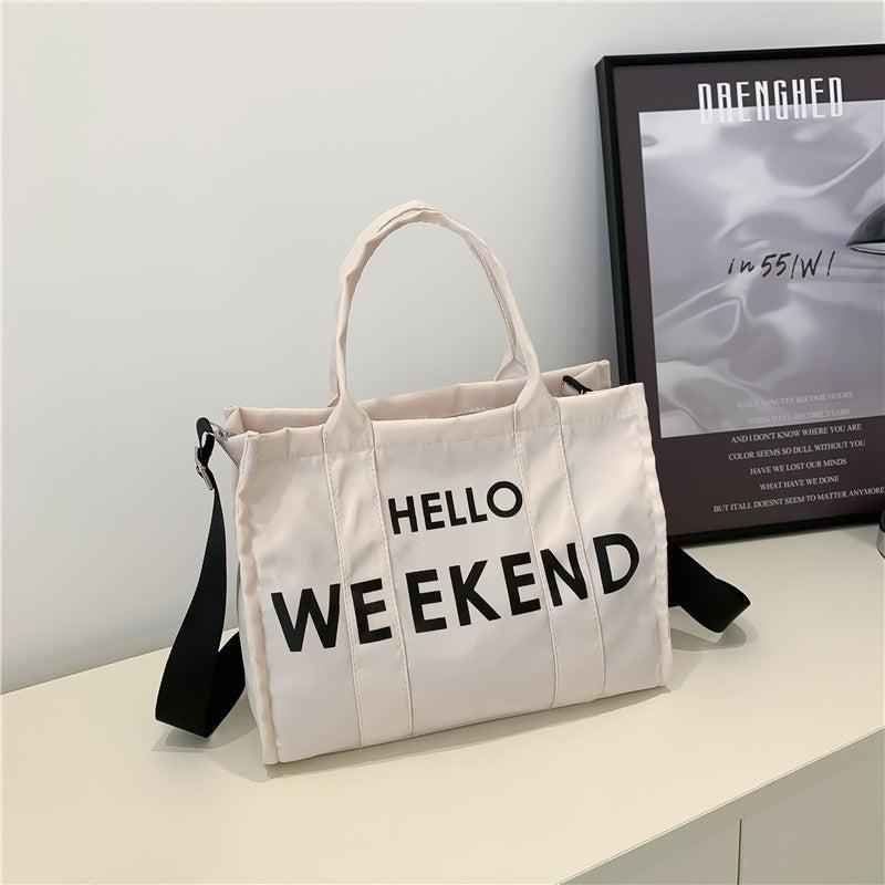 Letter Print Tote Bag All Match Shoulder Bag Large Handbag