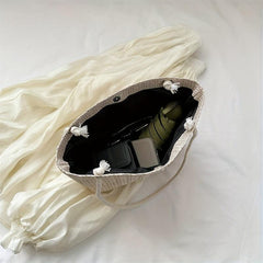 Large Capacity Straw Tote Bag Casual Solid Summer Beach Handbag