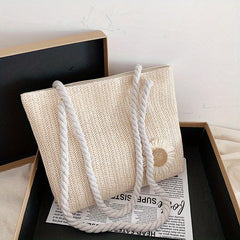 Women's Braided Tote Bag Travel Shoulder Handbag Vacation